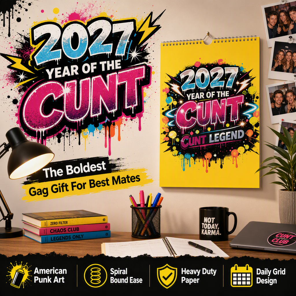 🎁2027 Year of the Cunt Wall Calendar – Bold Graffiti Humor Calendar📆🌟