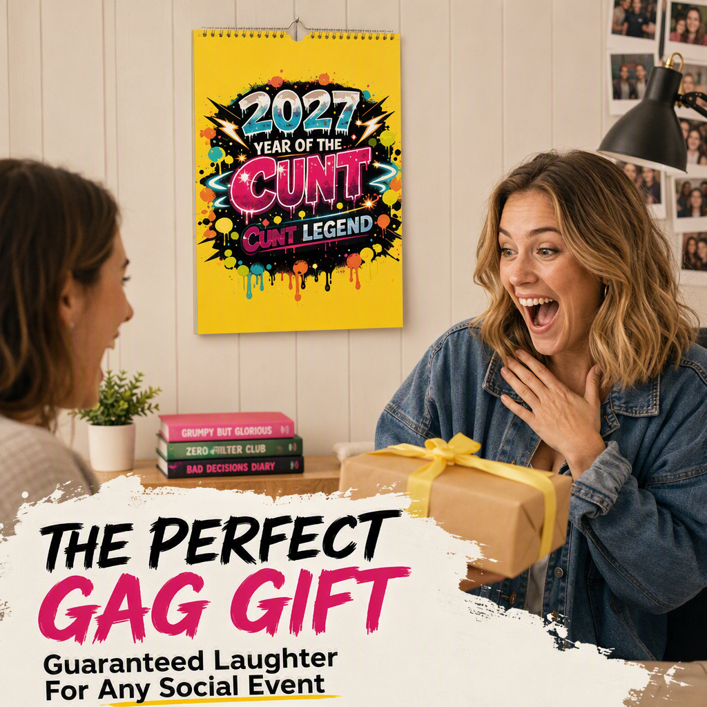 🎁2027 Year of the Cunt Wall Calendar – Bold Graffiti Humor Calendar📆🌟