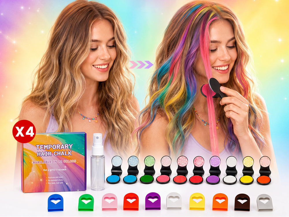 🌈12-Color Temporary Hair Chalk Applicator Set