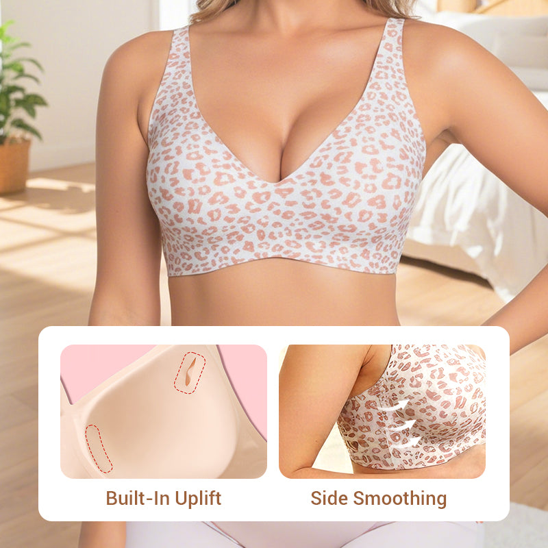 💜💜Soutiens-gorge sans armatures Jelly Wireless pour femmes, confortables et sans coutures, push-up, à décolleté plongeant, parfaits pour tous les jours.