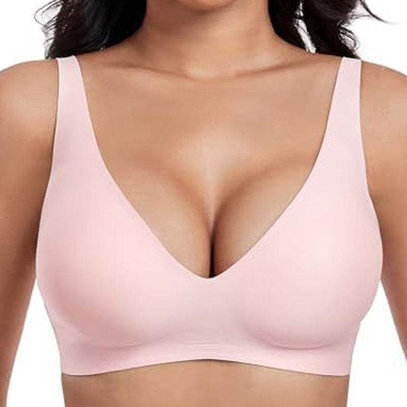 💜💜Soutiens-gorge sans armatures Jelly Wireless pour femmes, confortables et sans coutures, push-up, à décolleté plongeant, parfaits pour tous les jours.