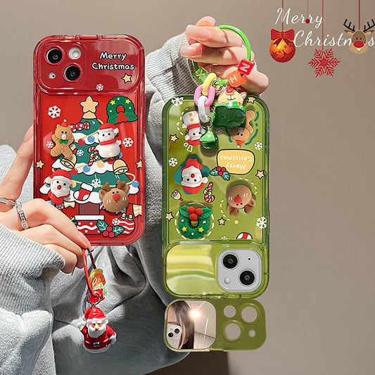 🎄Early Christmas promotion ends soon🔥Christmas Tree Pendant Flip Mirror Case Cover For iPhone🎅