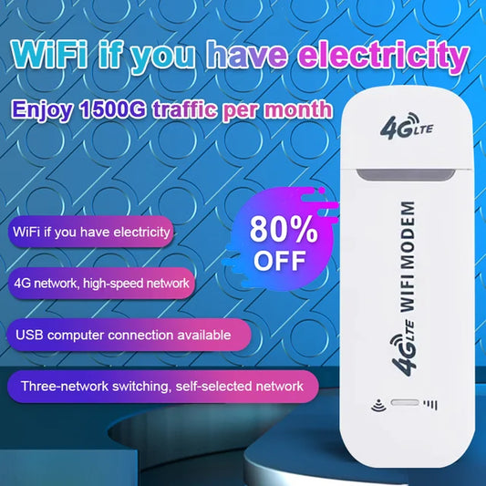 🔥Get 80% Off Today🔥4G LTE Router Wireless USB Mobile Broadband 150Mbps Wireless Network Card Adapter