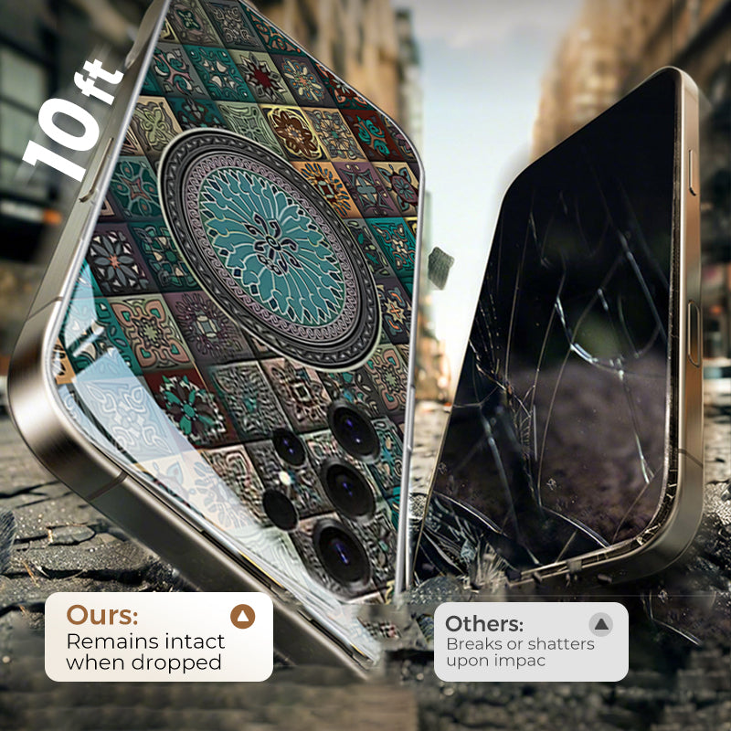 Colorful Blue Lotus Flower Totem Case Cover for Samsung S Series - Get a FREE Exquisite Diamond Bracelet!🔥