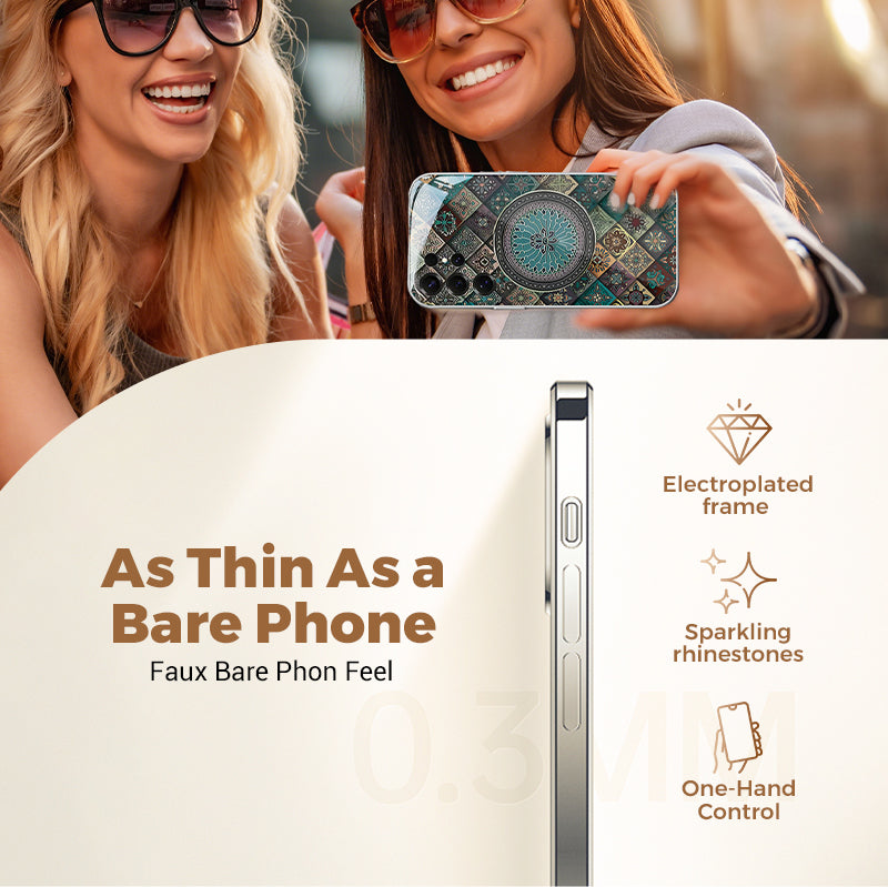 Colorful Blue Lotus Flower Totem Case Cover for Samsung S Series - Get a FREE Exquisite Diamond Bracelet!🔥