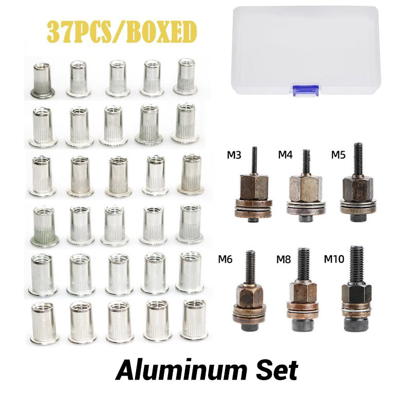 🔥Hot Promotion 49% Off💥Flat Head Threaded Insert Nut Rivet Nuts Set