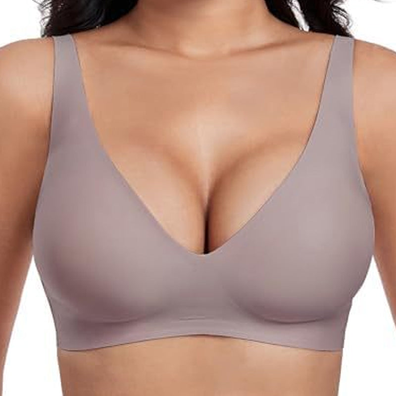 💜💜Soutiens-gorge sans armatures Jelly Wireless pour femmes, confortables et sans coutures, push-up, à décolleté plongeant, parfaits pour tous les jours.