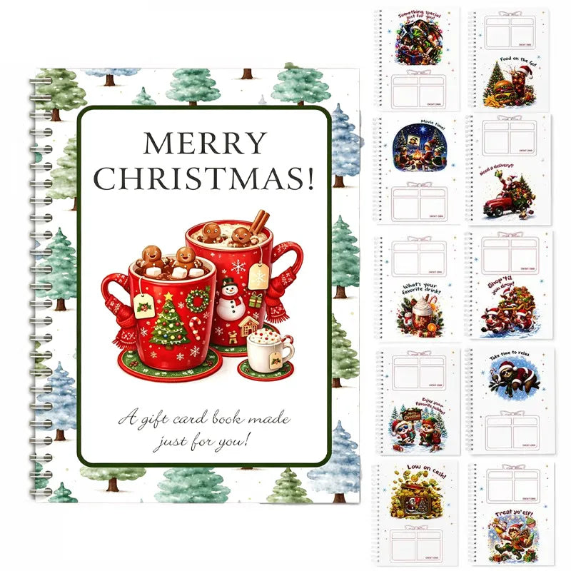 🎅Julegavekorthæfte -🎁DIY spiralbundet julegavekortholderbog