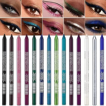 🥳2026 VARMT UDSALG🥳💞50.000+ SOLGT!💥💎💜 LYSUDSALG 50% rabat! Sparkling Gel Eyeliner Kollektion – 14 vandfaste, perlefarvede &  Metalliske nuancer at lege med. Intensitet i ét strøg, holdbar hele dagen. 🌈💫