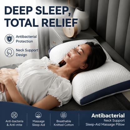 🛏️Antibacterial Neck Support Sleep-Aid Massage Pillow