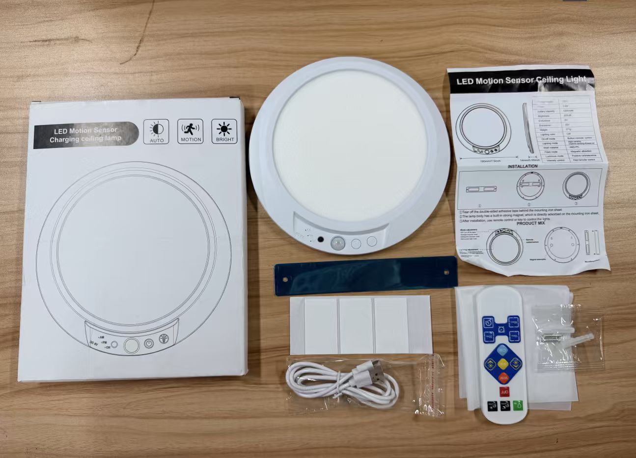 💡3-Mode Motion Sensor Ceiling Light – Rechargeable, Magnetic, Wireless