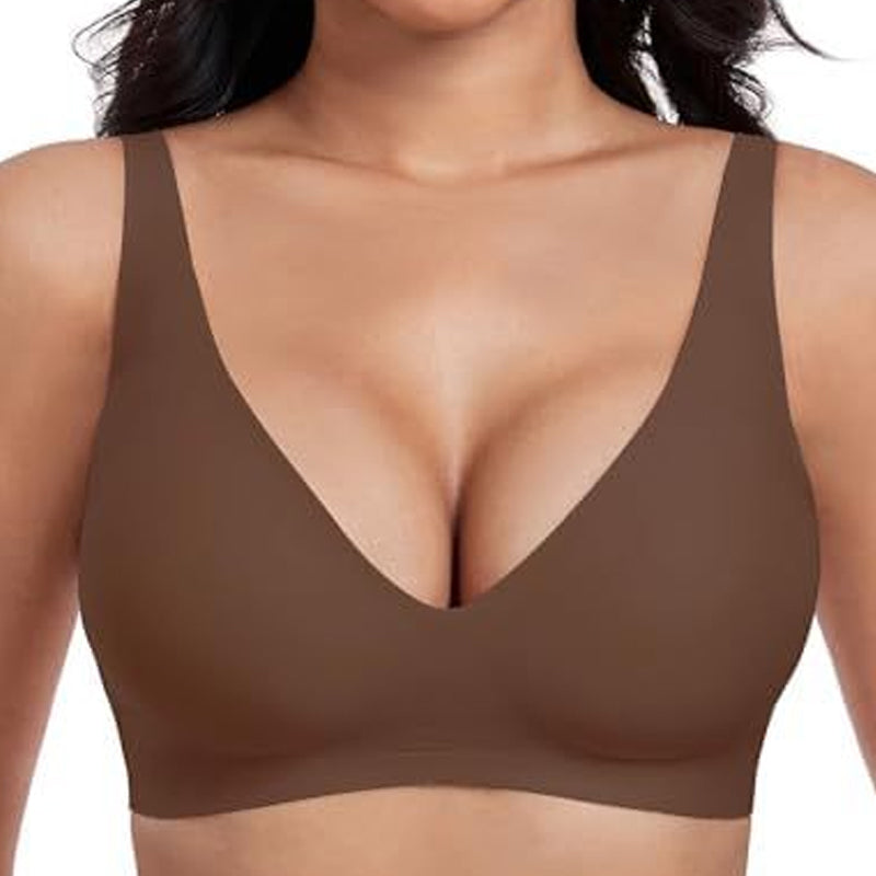 💜💜Soutiens-gorge sans armatures Jelly Wireless pour femmes, confortables et sans coutures, push-up, à décolleté plongeant, parfaits pour tous les jours.
