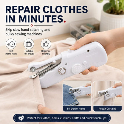 🧵 Mini máquina de coser eléctrica: ligera y portátil. &  ¡Fácil de usar! ✨