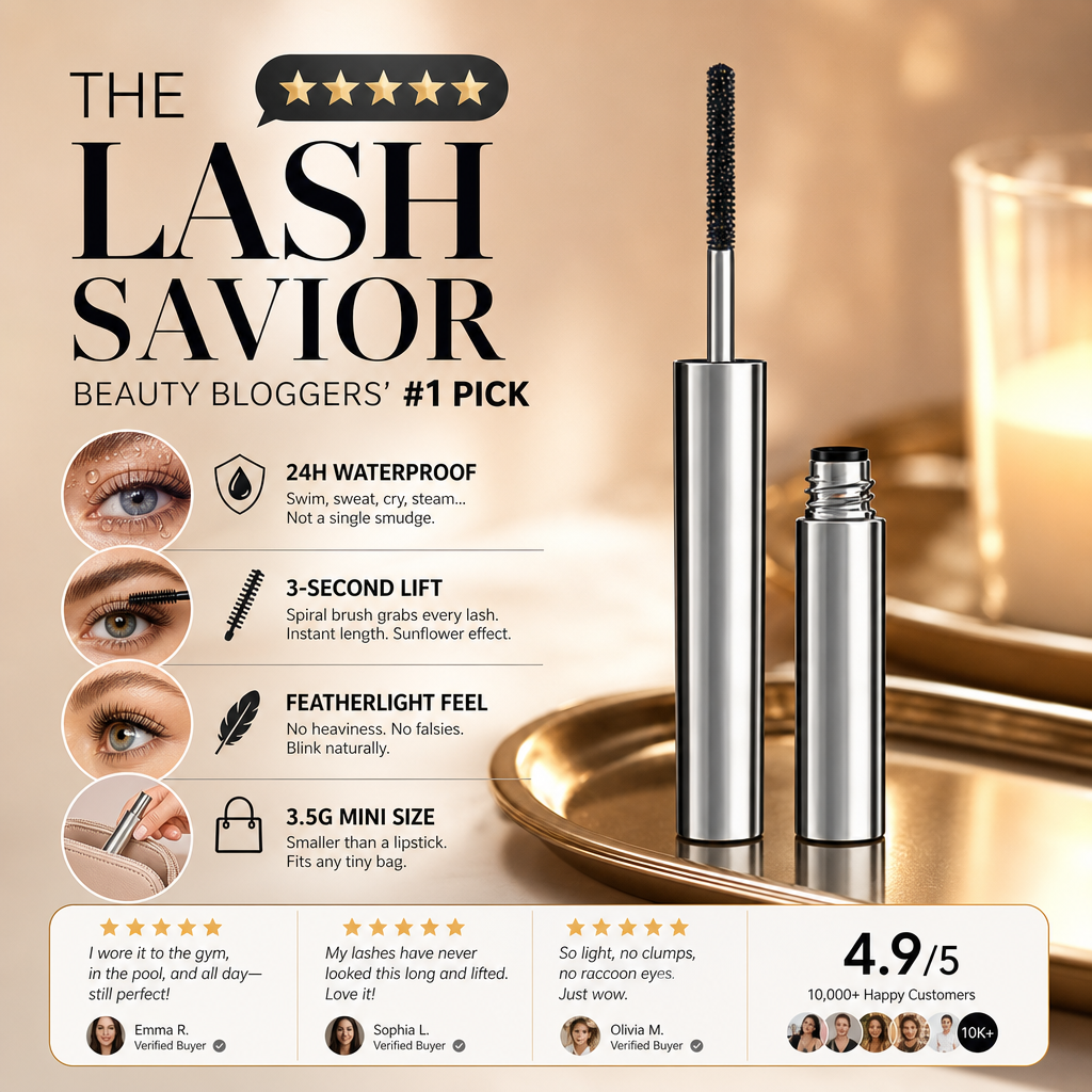 👁️ KØB 1 FÅ 1 GRATIS! 💦 Vandfast mascara – Krøller, forlænger håret &  udtværingsfri ✨