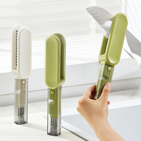 🔥Christmas sales🎄Multi-Function Cleaning Brush with Built-in Sharpener for Knives