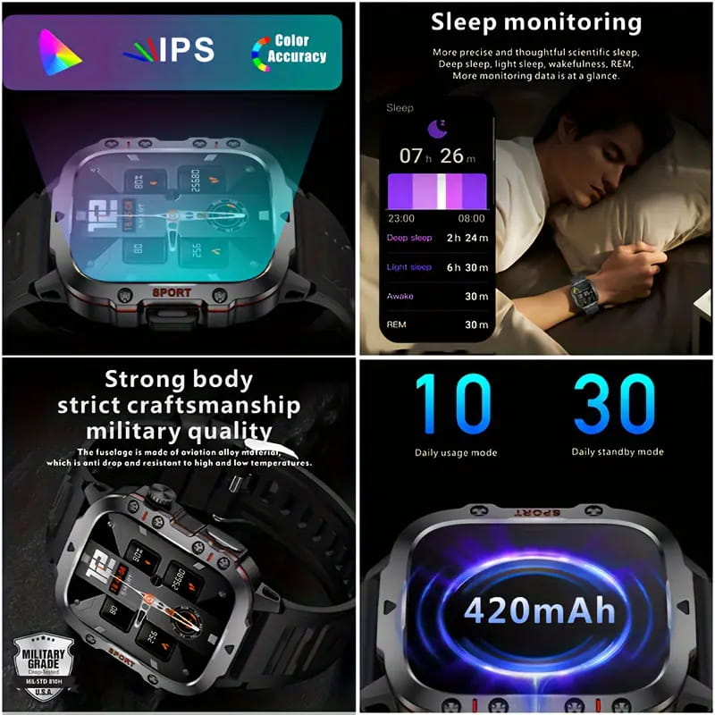 Hot Sale🎁Limited time 80% discount  🔥 Rugged Outdoor Smart Watch - 100+ Sports Modes