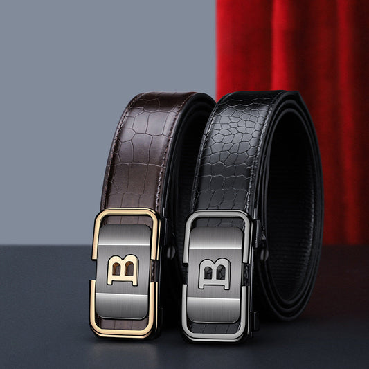 Hot sale 69% off 🔥Men's Crocodile-Patterned Automatic Buckle Belt