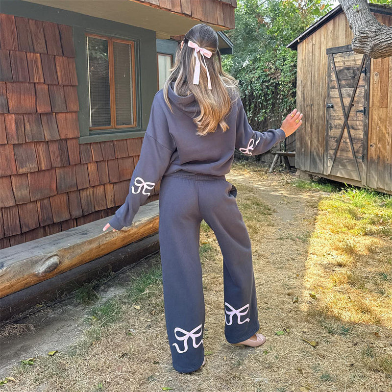 🎅Christmas Specials 80% off🎀Women's Bow-Trim Hoodie Set