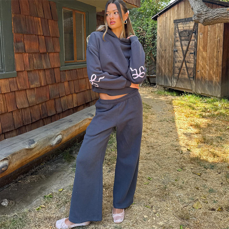 🎅Christmas Specials 80% off🎀Women's Bow-Trim Hoodie Set