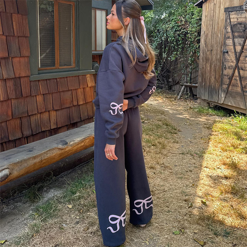 🎅Christmas Specials 80% off🎀Women's Bow-Trim Hoodie Set