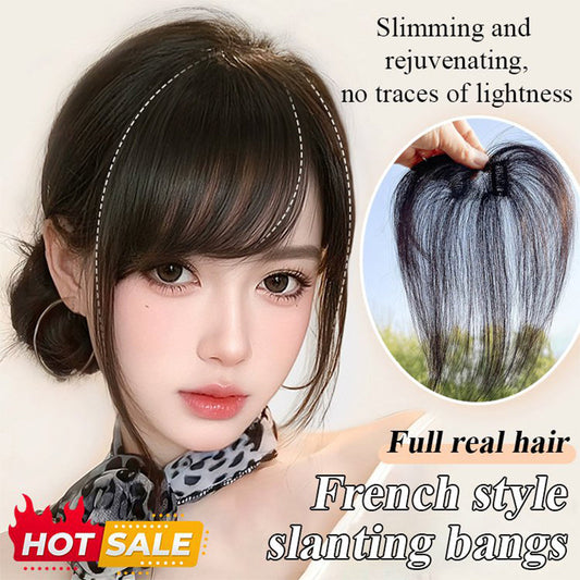 🔥Christmas gift🎁Seamless Clip-on French Bangs Wig（50% OFF）