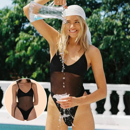 🎁Early Christmas Specials🎁One-Piece Low V Neck Mesh Swimsuit