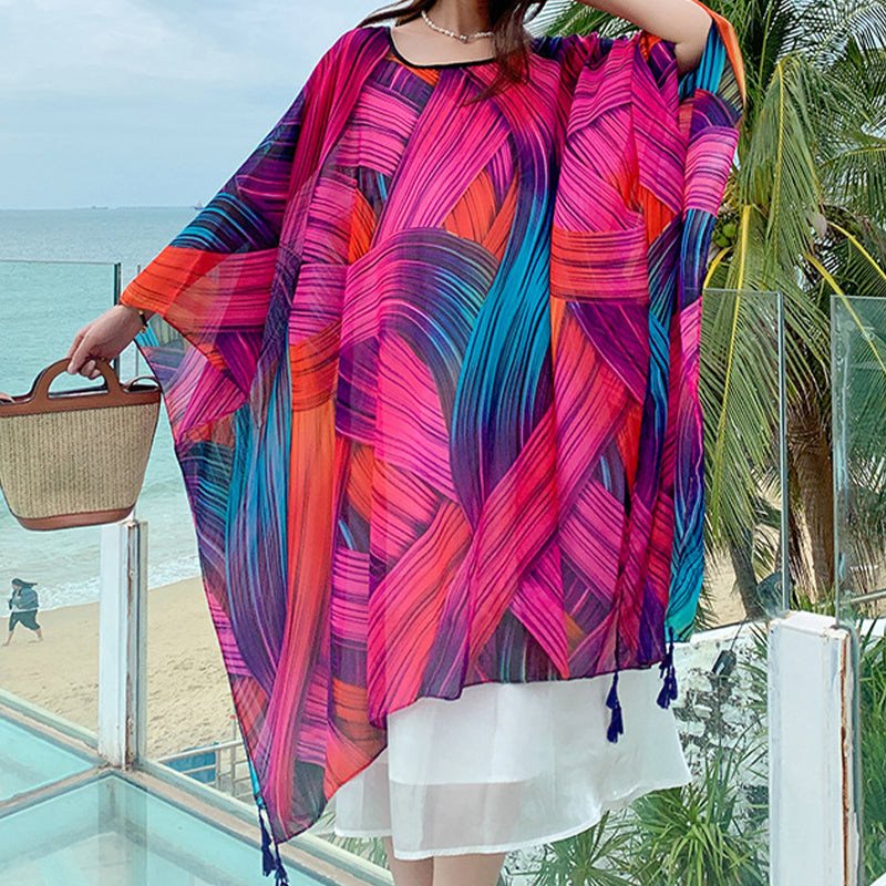 🔥Christmas Early Sale 80% off🎁🎄Women's Round Neck Colorful Lightweight Casual Shawl