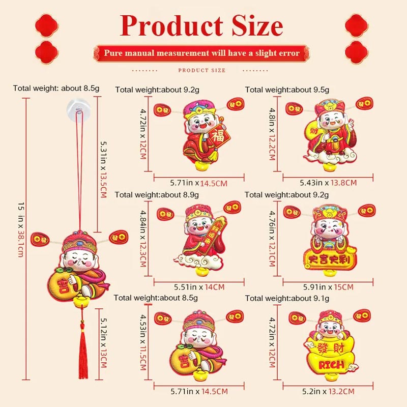 ✨Good fortune in the new year✨Cute God of Wealth Fridge Magnet