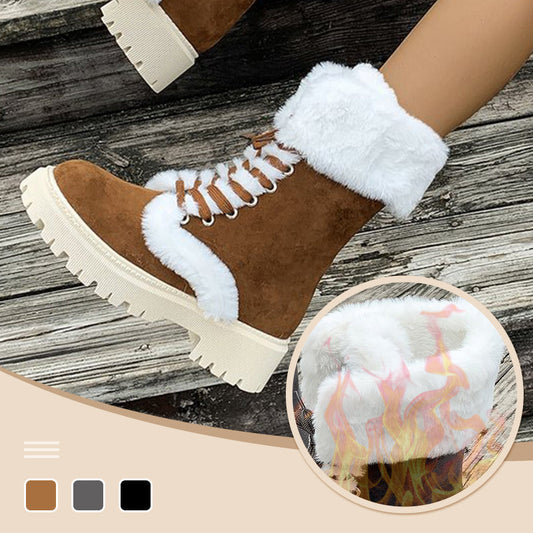 🎅Christmas promotion 49% OFF🎄Women's Cotton Mid-Calf Plush Lined Snow Boots