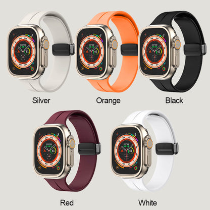 🔥Christmas sales🎁🎄Magnetic folding buckle silicone strap for iwatch