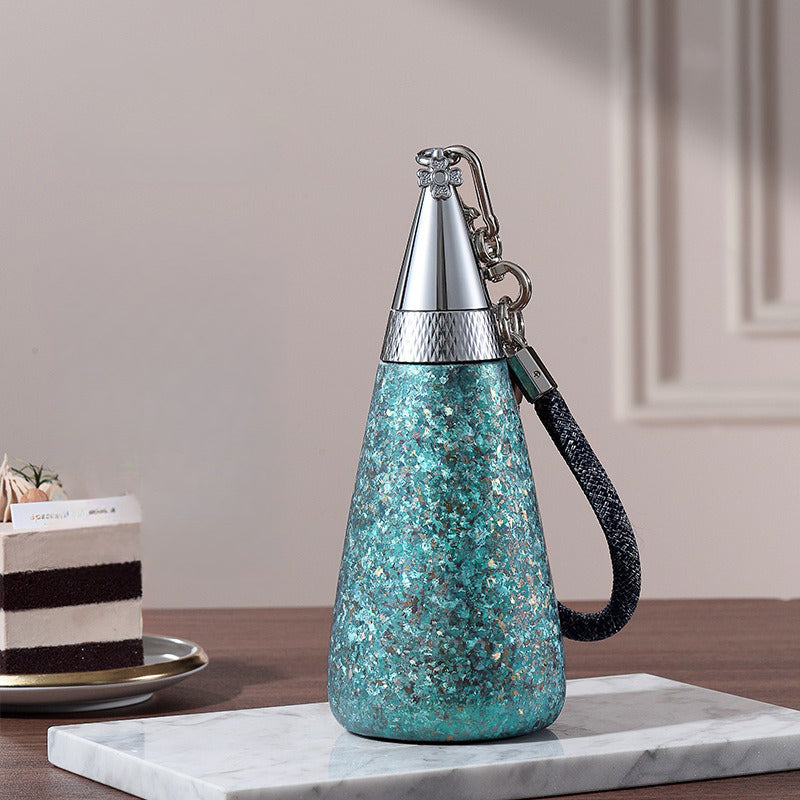 🔥2025 HOT SALE🔥 Titanium Portable Tapered Straw Insulated Water Bottle