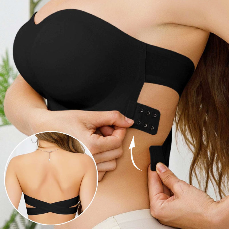 💜LAST DAY - BUY 1 GET 1 FREE💜Women's Non-Slip Strapless Wireless Bra with Crossover Side Closure