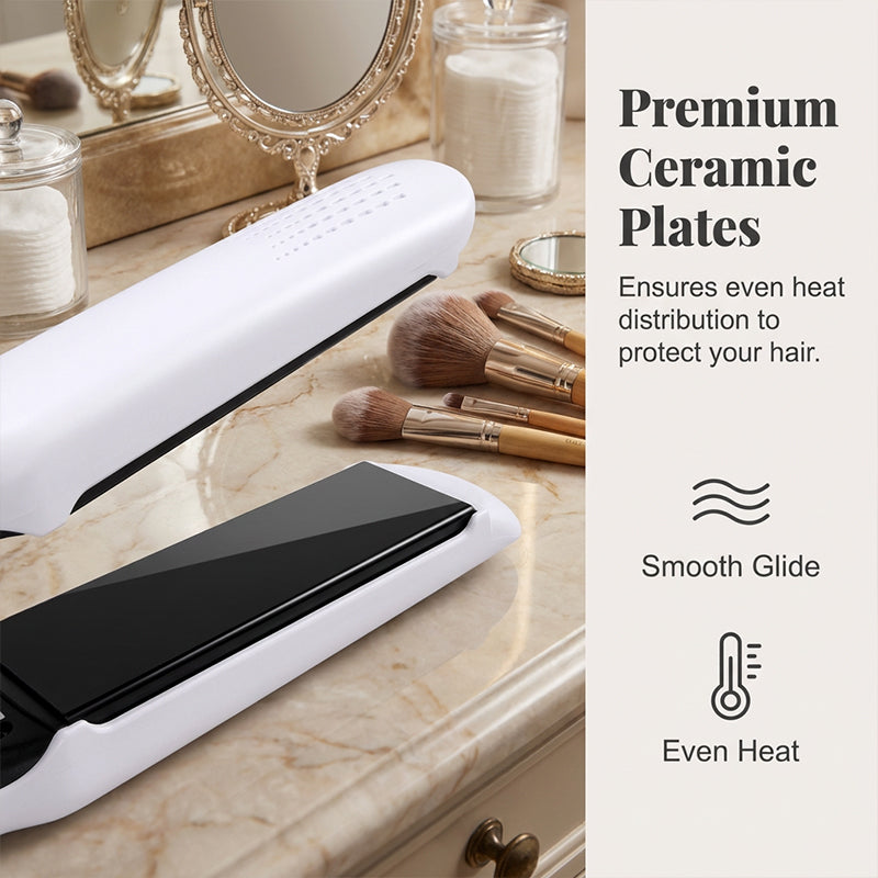 💅 LIMITED TIME 50% OFF! 🌸2-in-1 Hair Straightener and Curler with Negative Ionic Care
