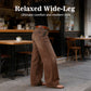 High-Waist-Jeans mit weitem Bein und Knopfdetail