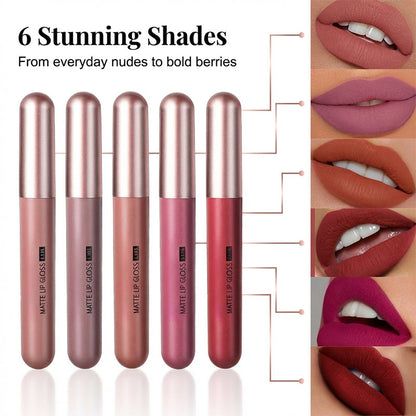 6-Piece Velvet Matte Liquid Lipstick Set