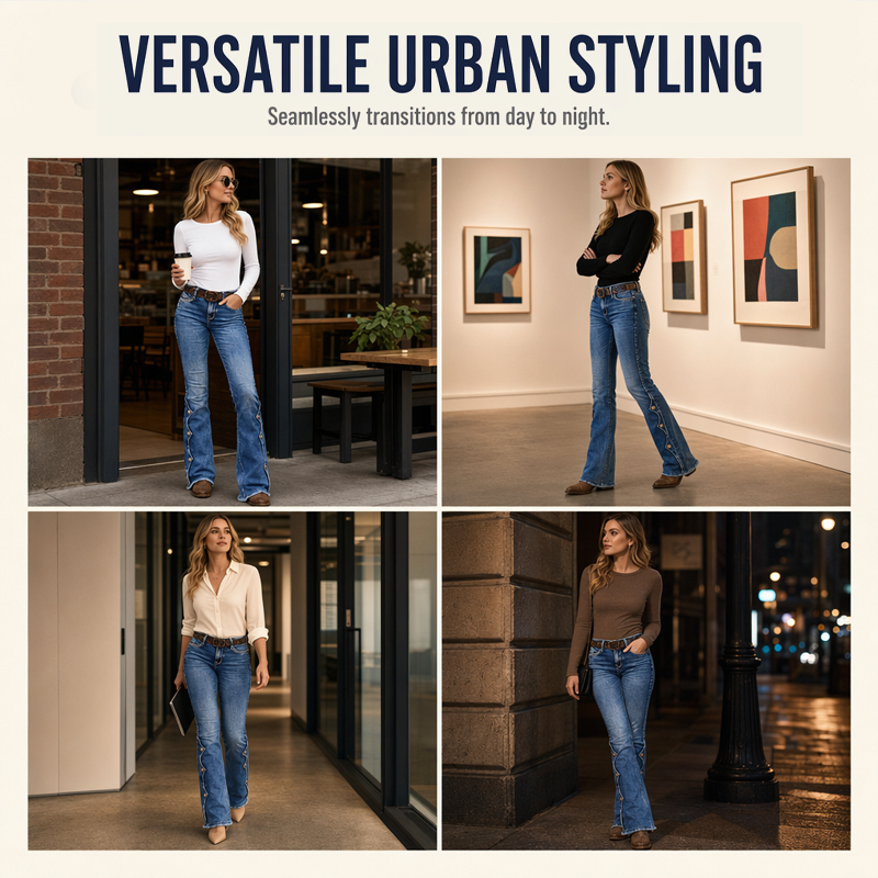 👖Women High Waisted Distressed Flare Jeans