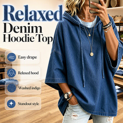 ✨Women's Relaxed Hooded Denim Pullover