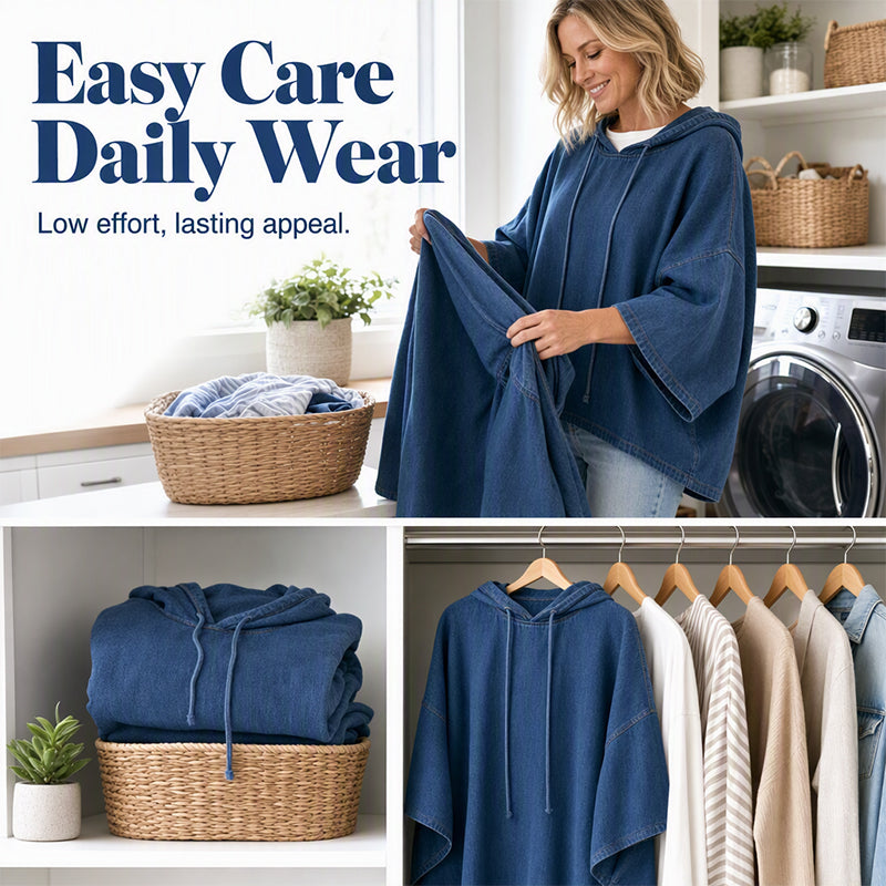 ✨Women's Relaxed Hooded Denim Pullover