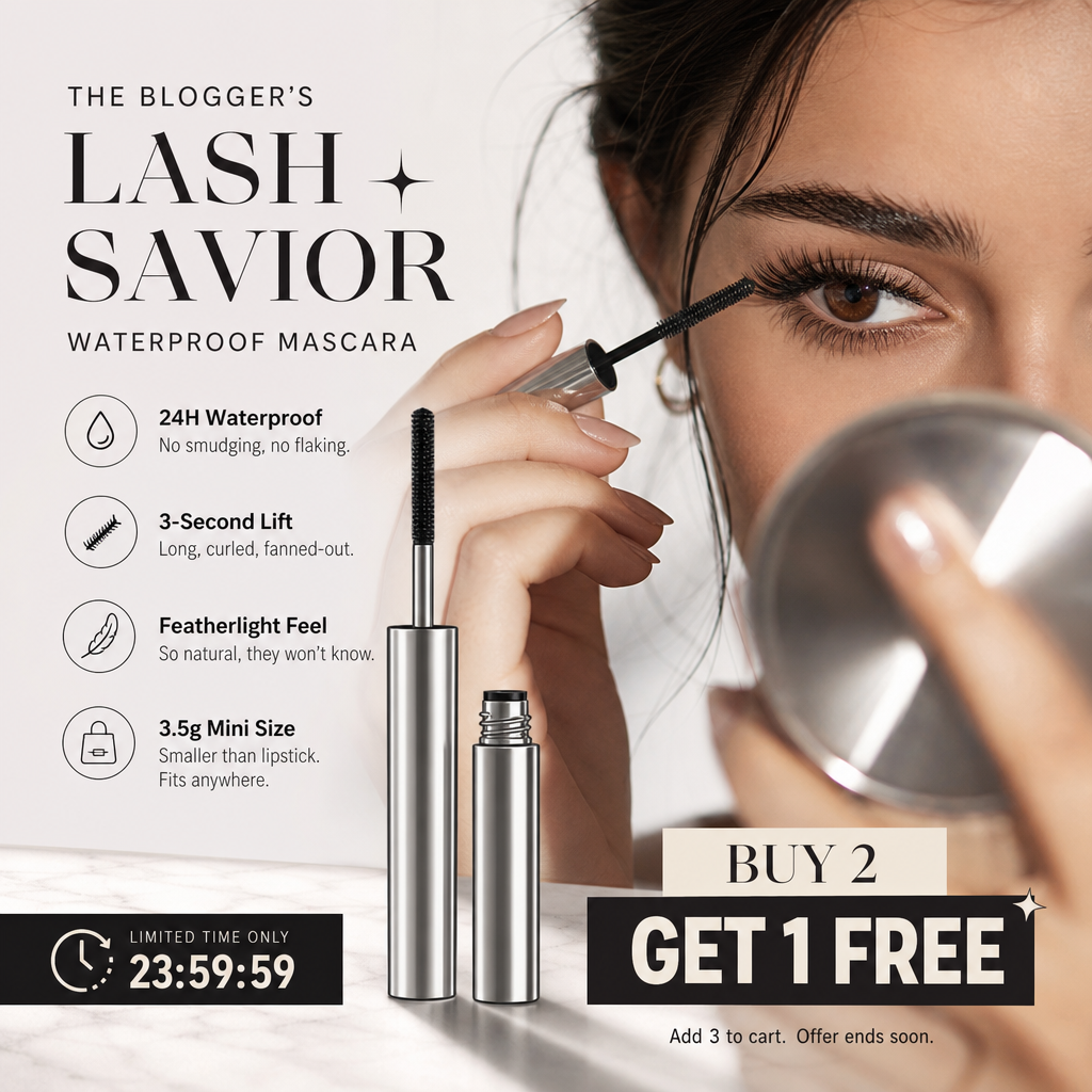 👁️ KØB 1 FÅ 1 GRATIS! 💦 Vandfast mascara – Krøller, forlænger håret &  udtværingsfri ✨